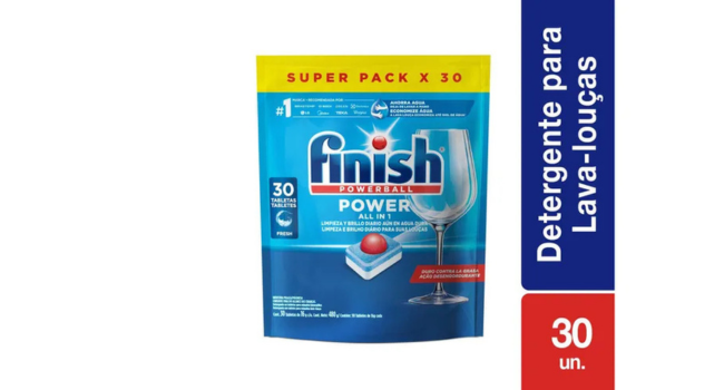 Detergente para Lava Louças em tabletes Finish com 30 unidades