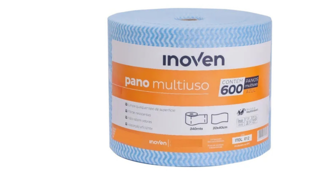 Inoven Pano Multiuso Tipo Perfex Pano - Azul - 600 - Unidade  