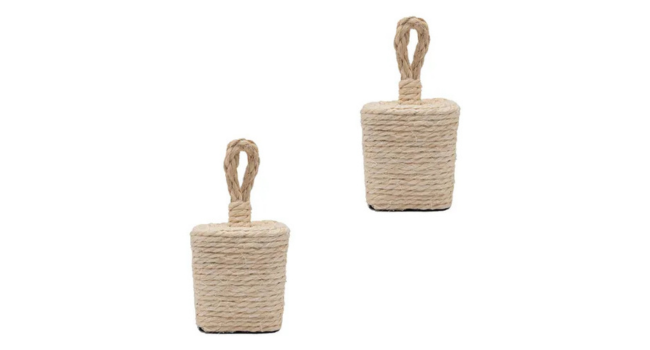 Kit 2 Peso Porta Quadrado Corda Sisal Total 1kg Concreto.