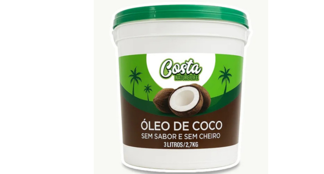 Óleo De Coco Sem Sabor Sem Glúten Sem Colesterol 3litros