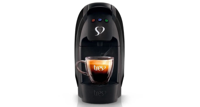 Cafeteira Luna Café Espresso 3 Corações Preto
