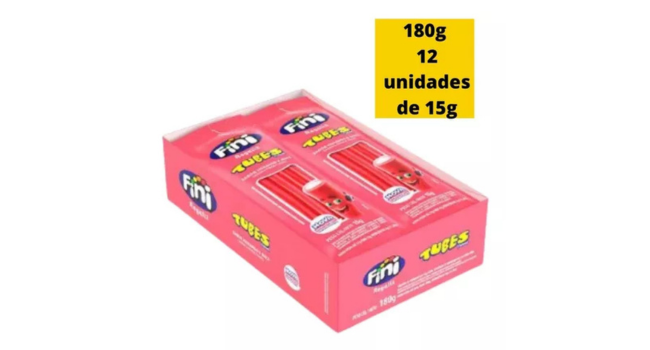 Caixa Bala Gelatina Mini Fini C/12 Unidades 
