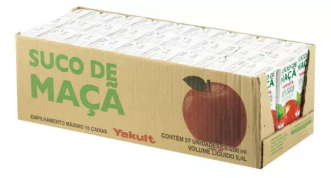 Suco Maçã Yakult Caixa 200ml Com 27 Unidades 