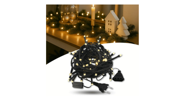 Cordão Pisca 10m 100 Led P/ Árvore Natal Decoração Cor Fixo Luzes Branco Quente